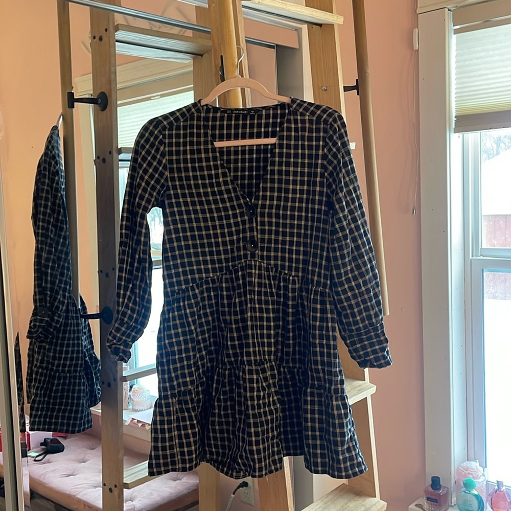 Black plaid dress
